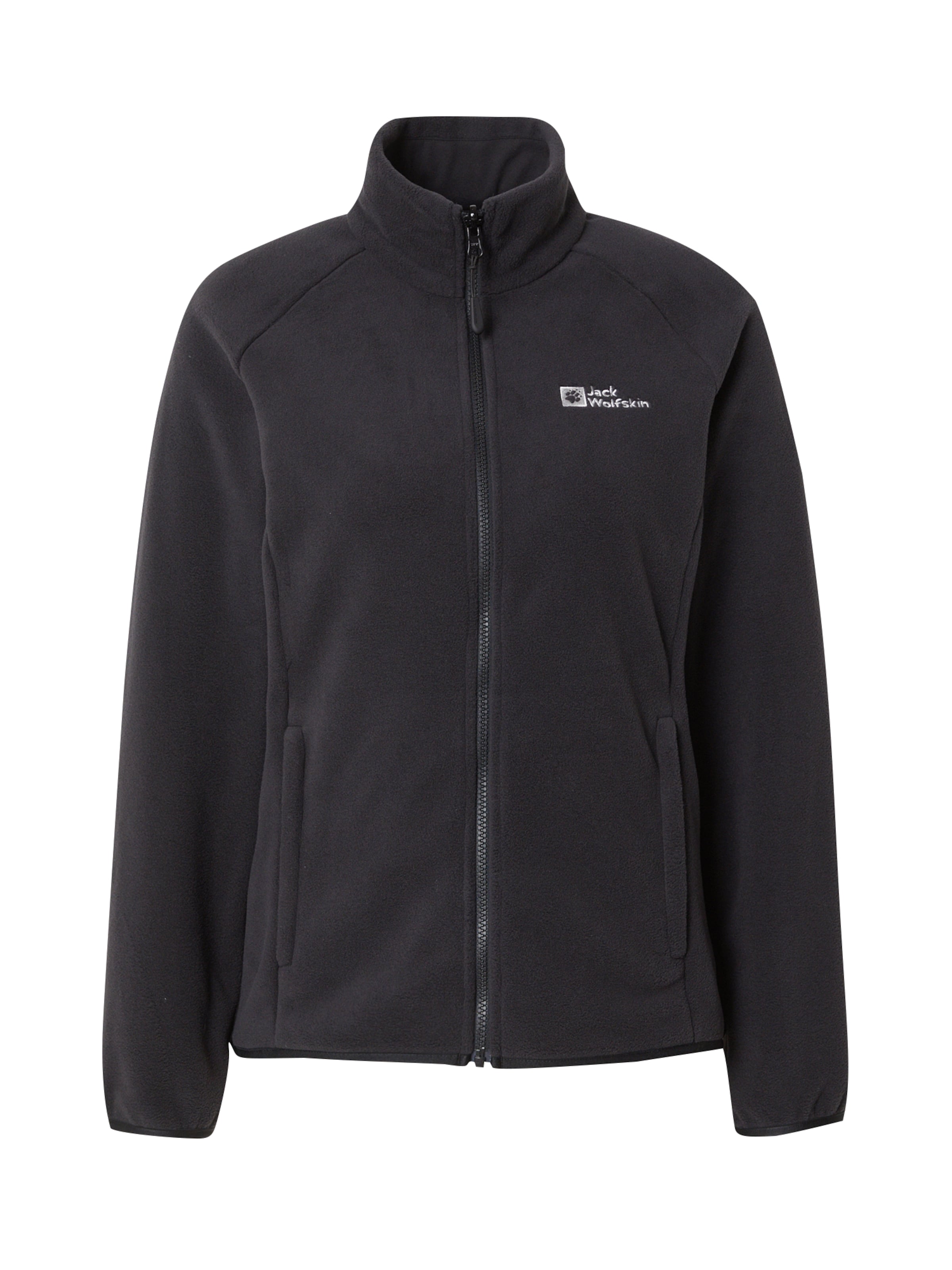 JACK WOLFSKIN Λειτουργική ζακέτα φλις 'Moonrise' σε μαύρο: μπροστά