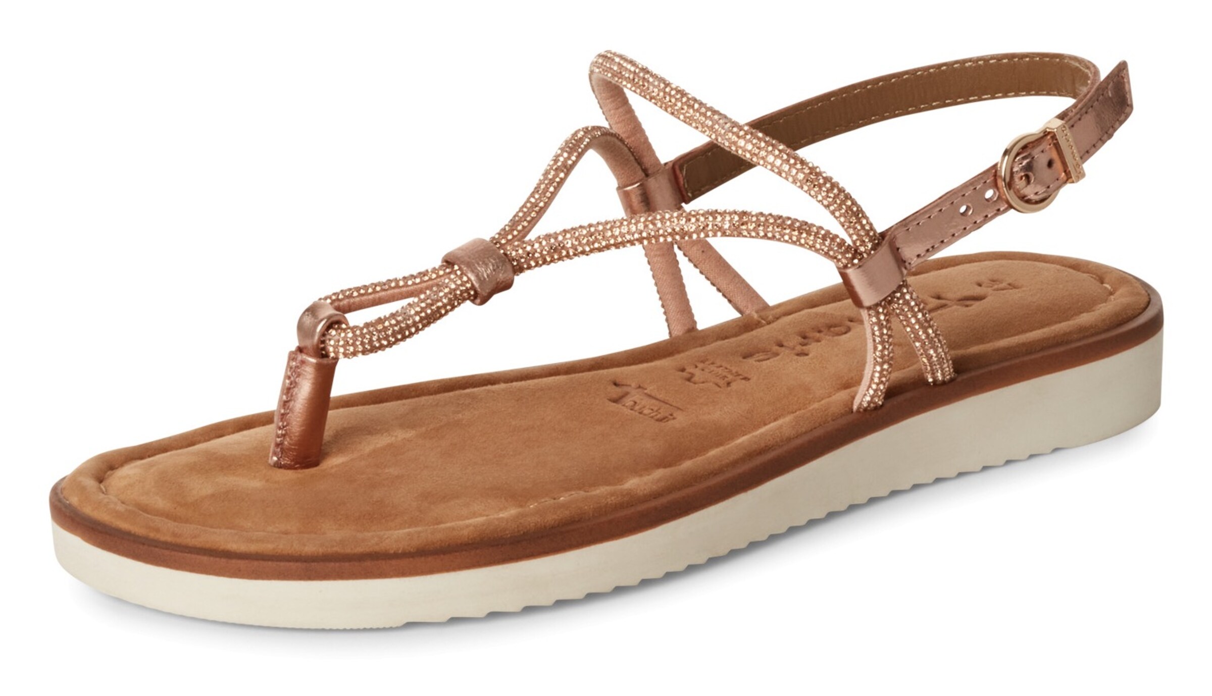 Tamaris T-Bar Sandals in Pink: front