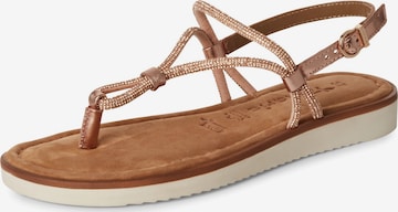 Tamaris T-Bar Sandals in Pink: front