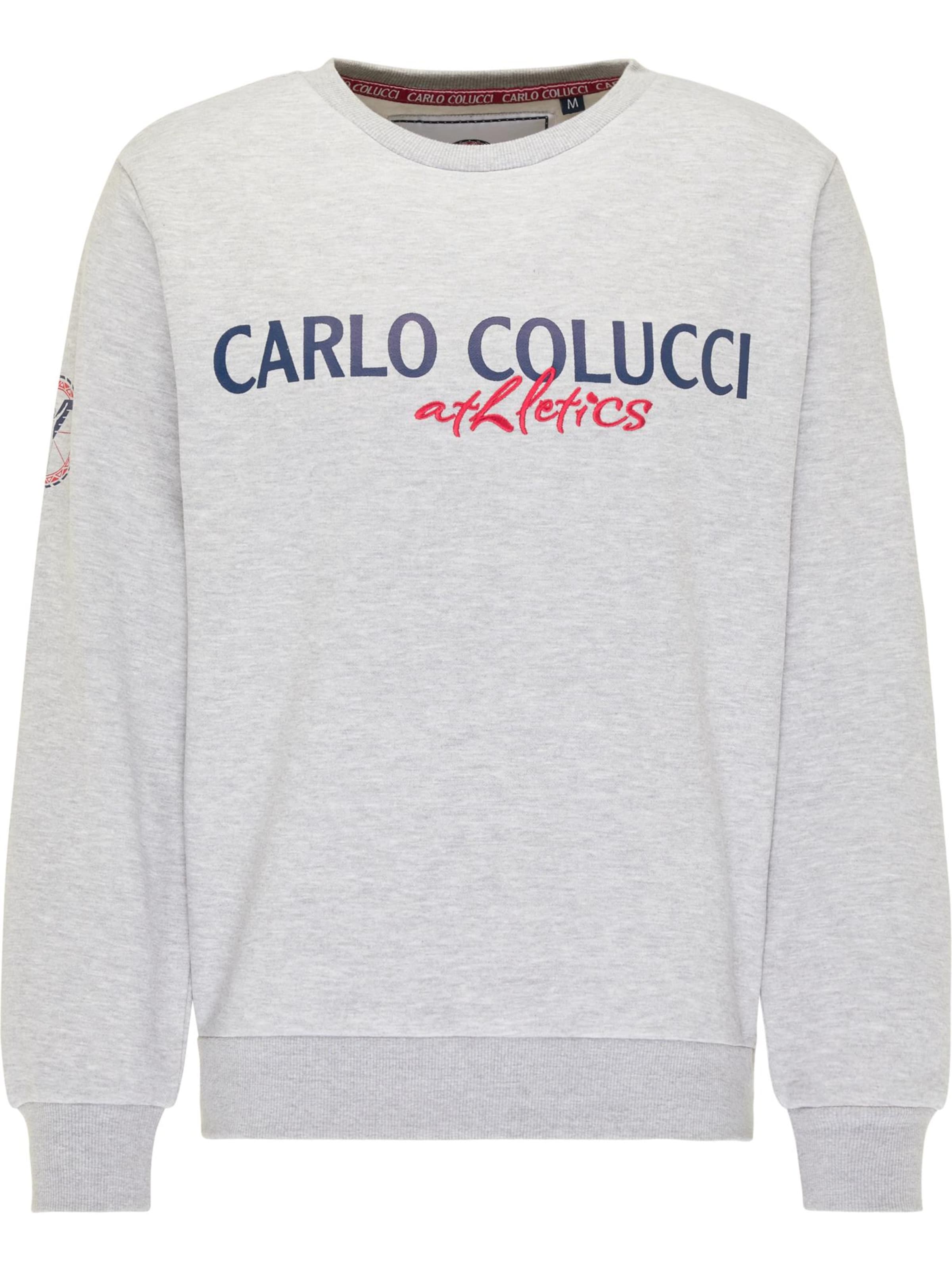 Carlo Colucci Sweatshirt 'Contini' in Navy / Mottled grey / Red, Item view