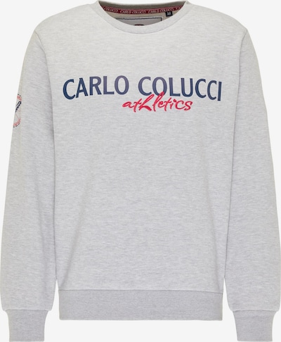 Carlo Colucci Sweat-shirt 'Contini' en bleu marine / gris chiné / rouge, Vue avec produit