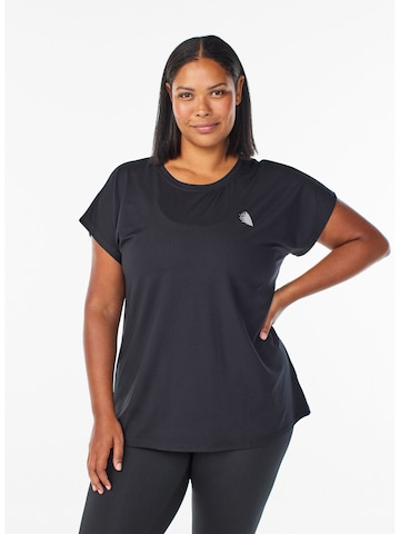 Zizzi T-Shirt 'Abasic' in Schwarz: Vorderseite