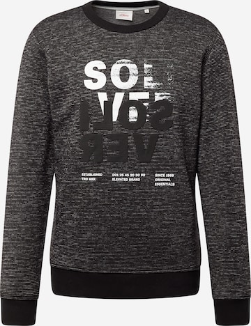 s.Oliver Sweatshirt in Zwart: voorkant