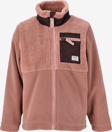 ZigZag Fleece jas 'Dundo' in Roze: voorkant