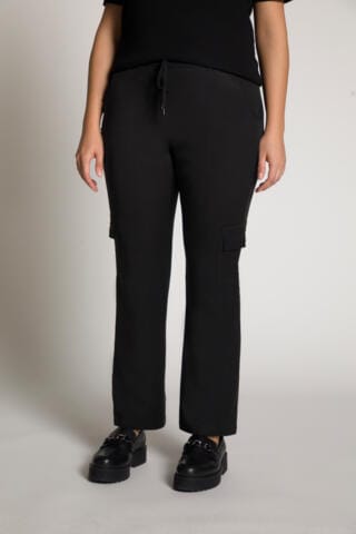 Ulla Popken Loose fit Cargo Pants 'Mandy' in Black: front