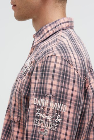 CAMP DAVID Regular fit Button Up Shirt in Orange: front