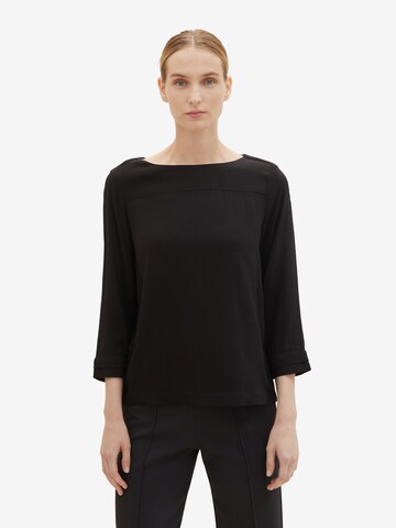 TOM TAILOR Blouse in Zwart: voorkant