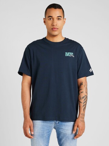 T-Shirt Superdry en bleu : devant