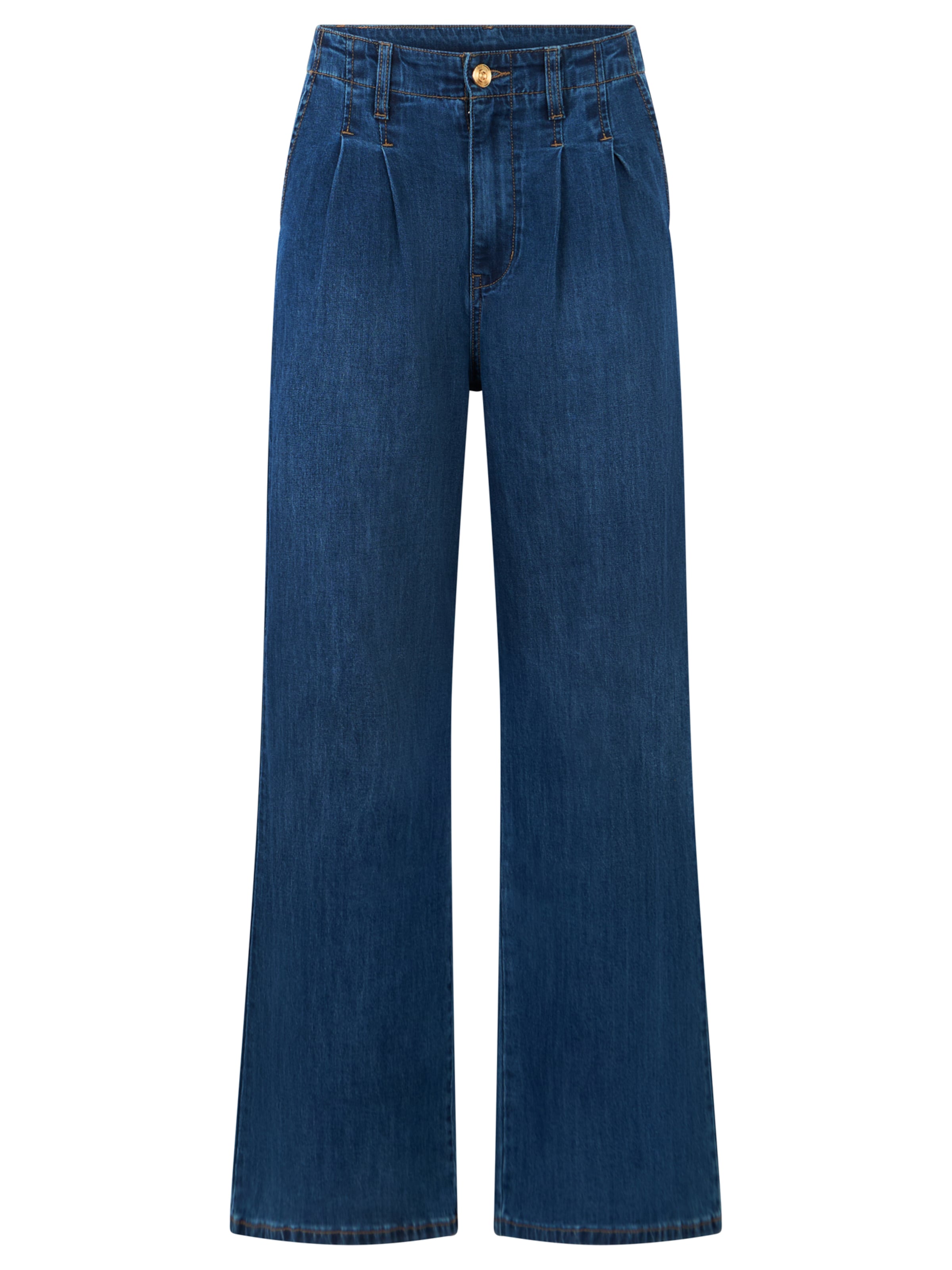 APART Pleated Jeans 'Palazzo' in Blue: front