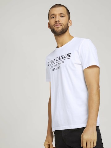 TOM TAILOR Regular Fit T-Shirt in Weiß