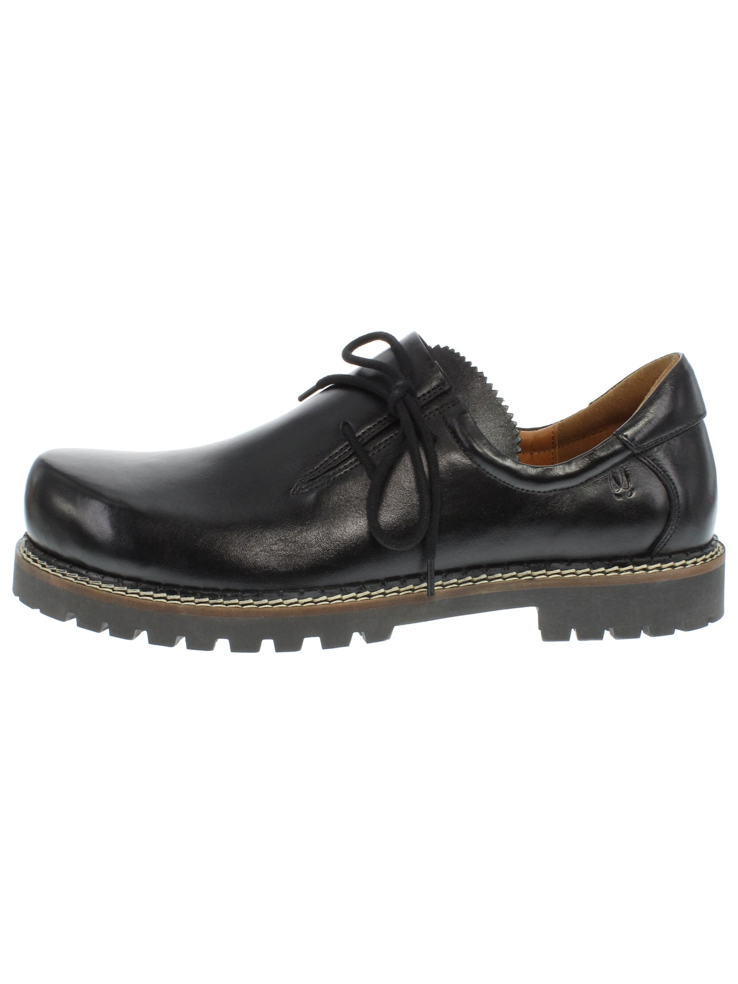 RAUSCHZEIT Traditional Shoes 'JOSEF - Robuster Haferlschuh aus Antikbockleder' in Black: front