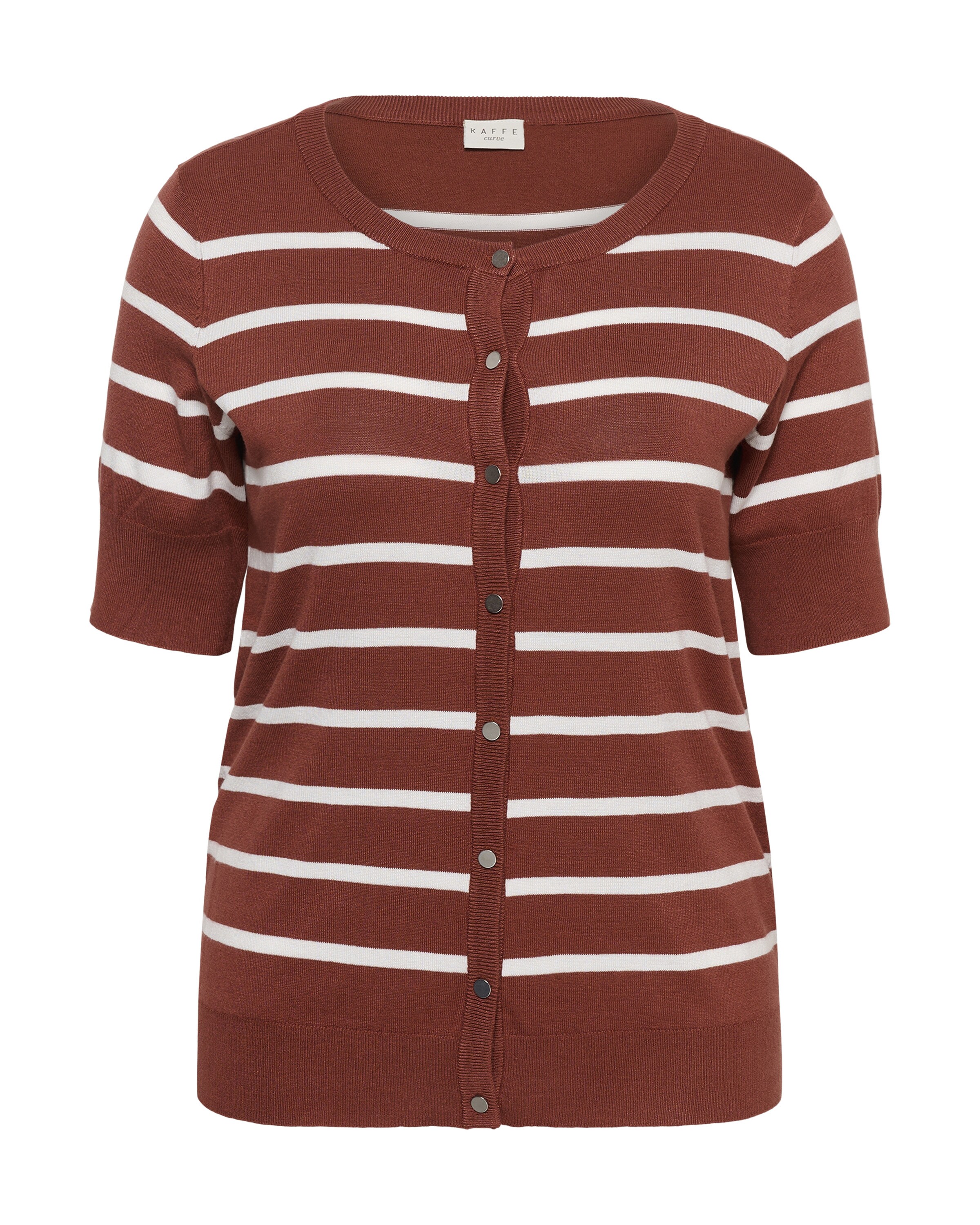 KAFFE CURVE - Casaco de malha 'KCLizzy' em castanho: frente
