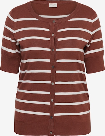 KAFFE CURVE Strickjacke 'KCLizzy' in Braun: Vorderseite