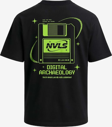 Neverless Shirt 'Digital Archaeology' in Schwarz: Vorderseite