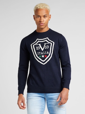 19V69 ITALIA Pullover 'TILO' in Blau: Vorderseite