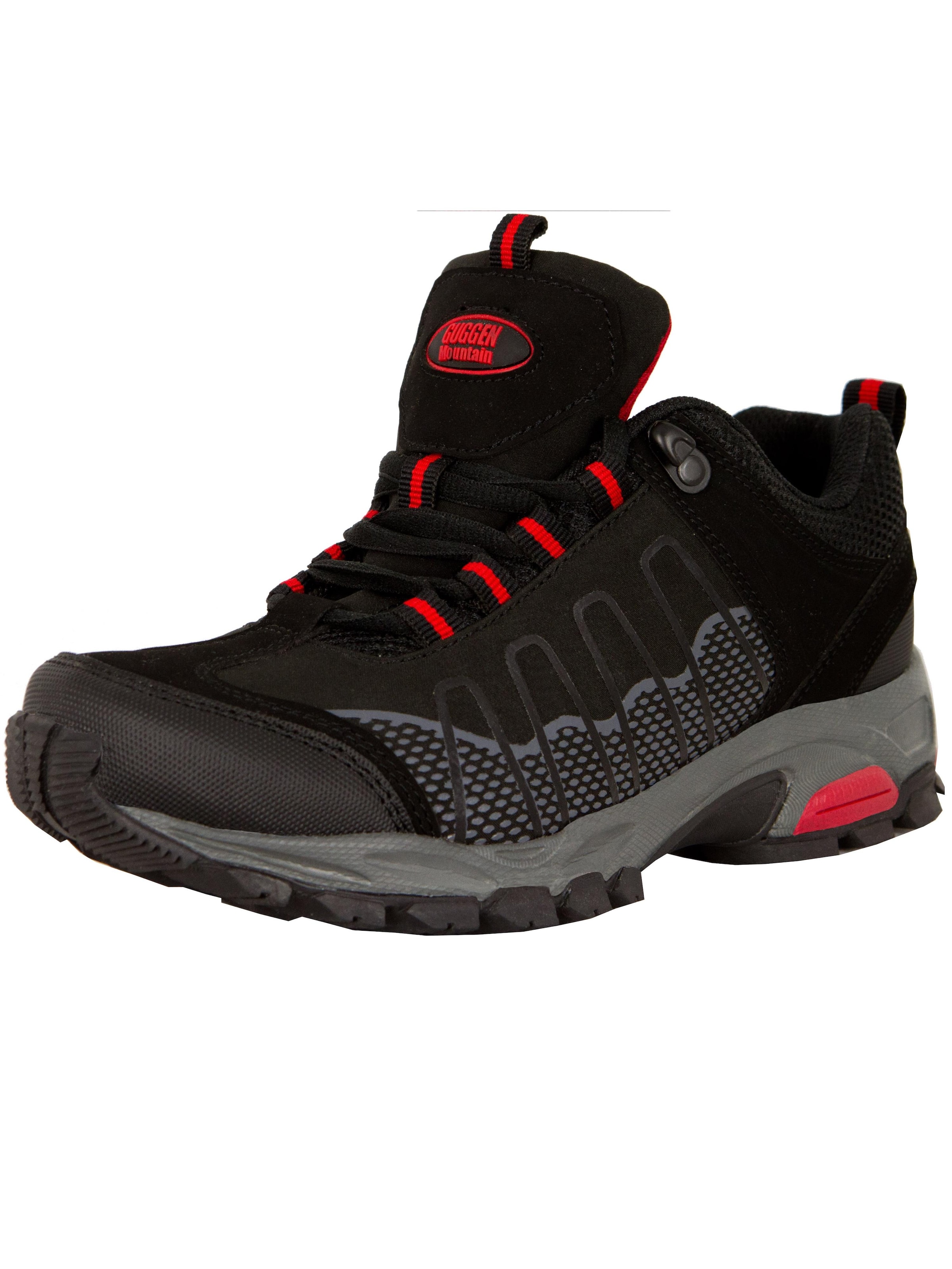Guggen Mountain Sportlicher Schnürschuh ' T002' in Schwarz: Vorderseite