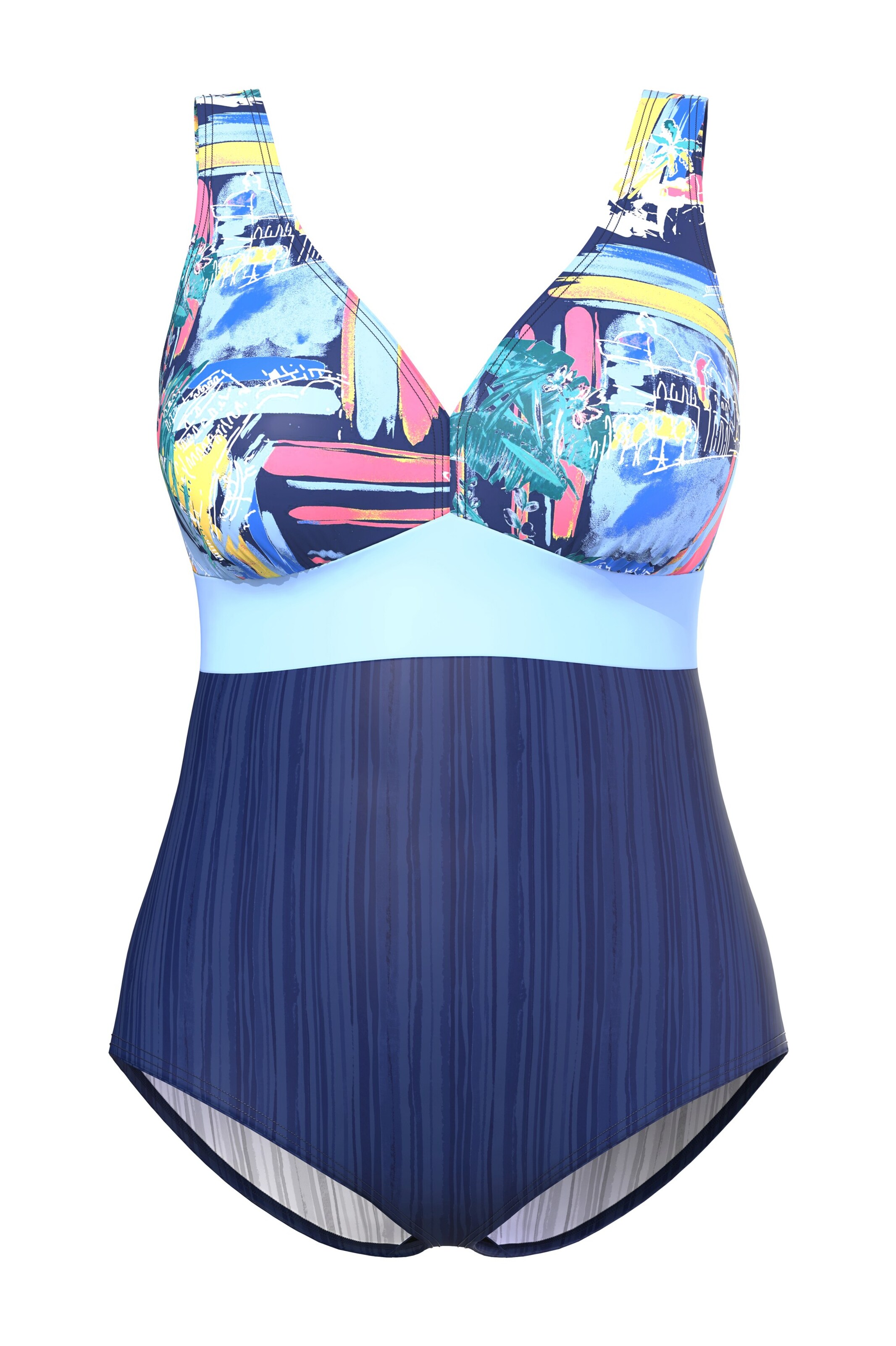 Ulla Popken Badeanzug in Blau: Vorderseite