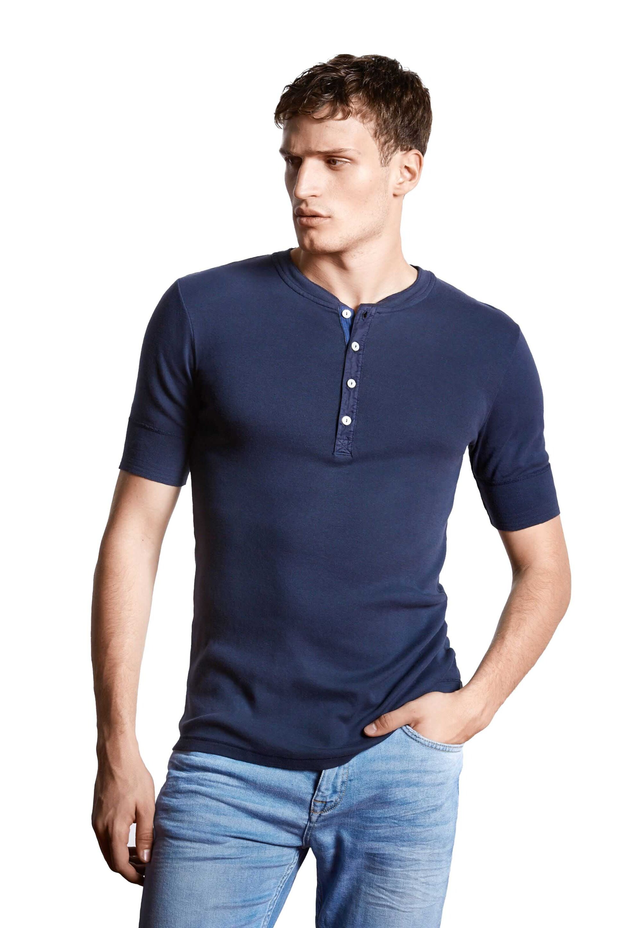 T-Shirt SCHIESSER REVIVAL en bleu : devant