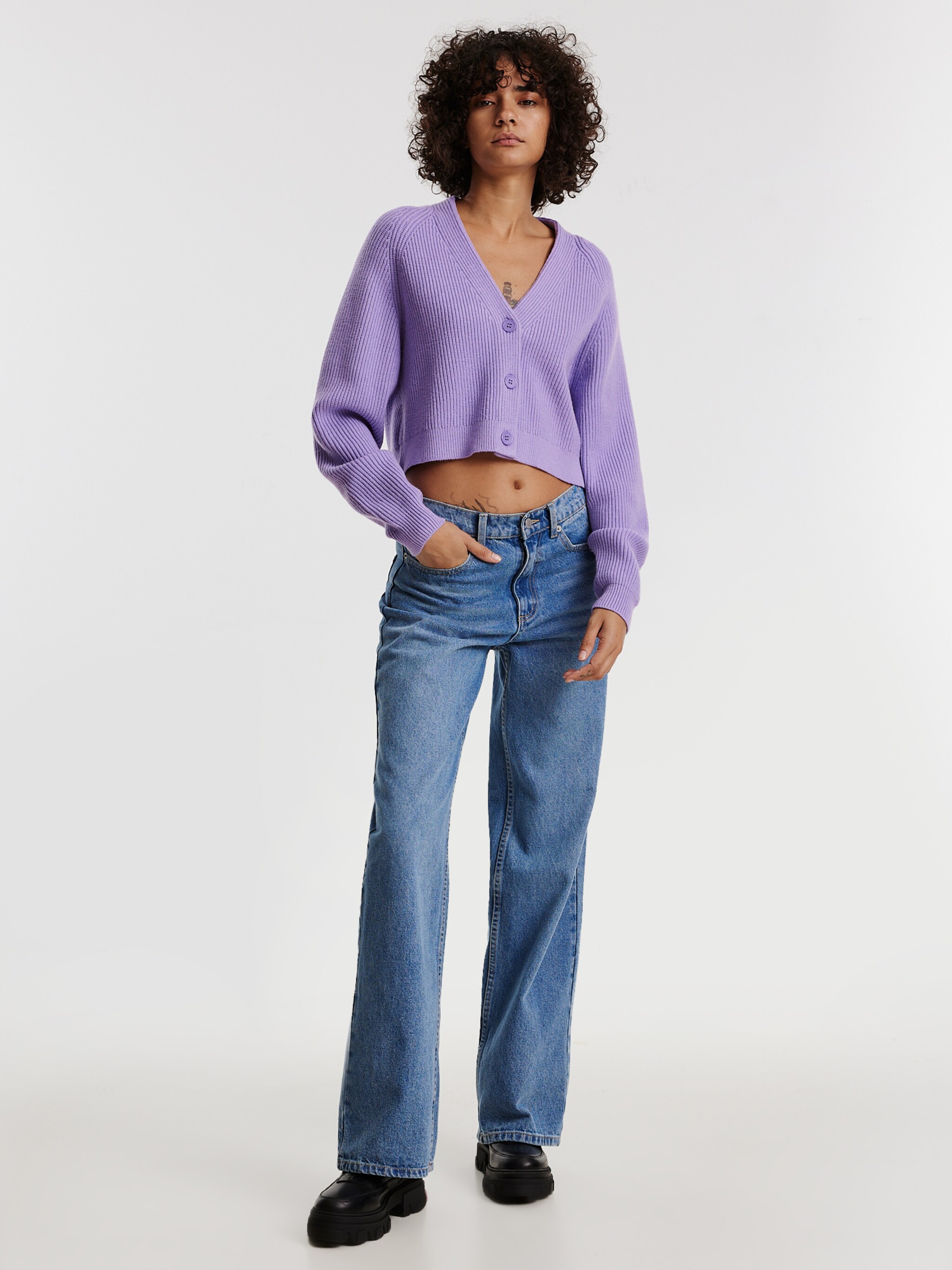 EDITED Producten Gebreid vest 'Geena' Lila