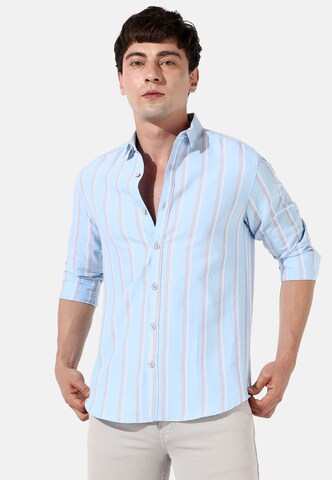Campus Sutra Regular fit Button Up Shirt 'Evan' in Blue: front