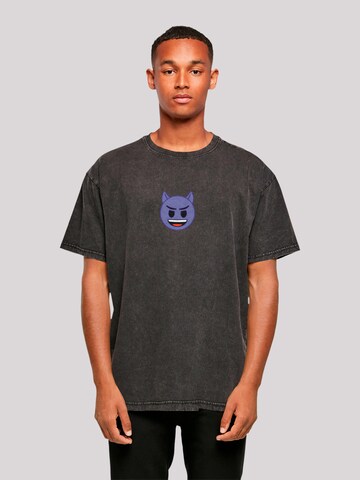 T-Shirt 'Evil smiling furry' emoji couture en noir : devant