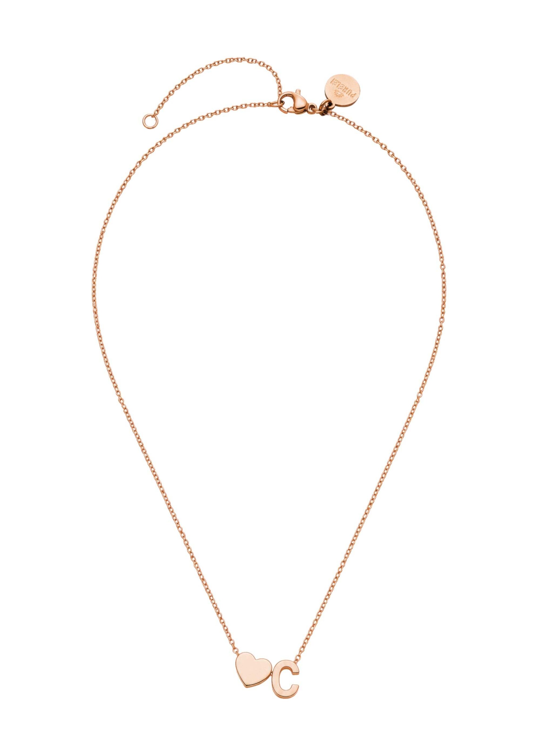 PURELEI - Cadena 'Letter Heart C' en oro: frente