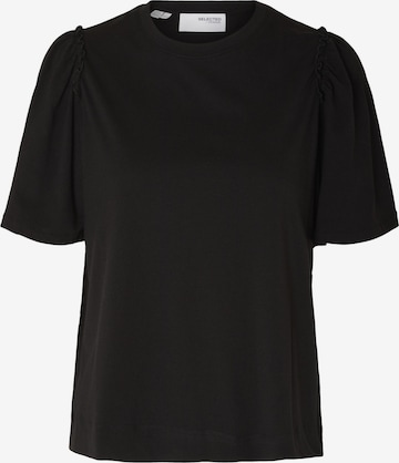 T-shirt SELECTED FEMME en noir : devant