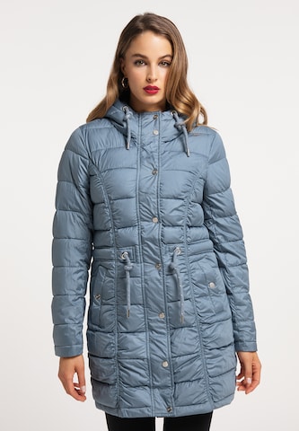 faina Winter Coat in Blue: front