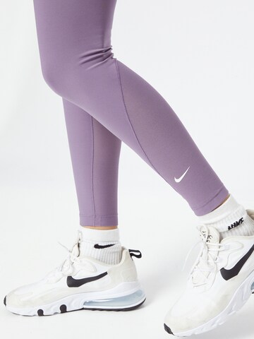 NIKE Skinny Športne hlače 'One' | vijolična barva