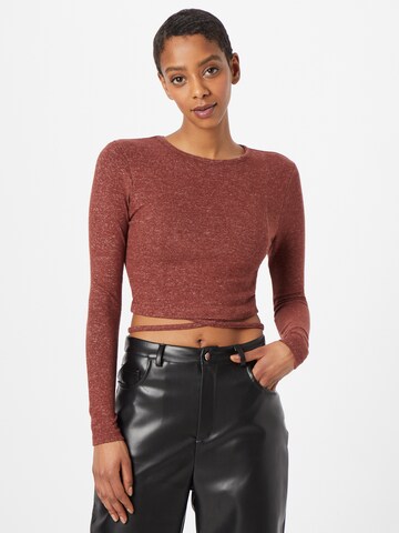T-shirt 'Lino' ABOUT YOU en marron : devant