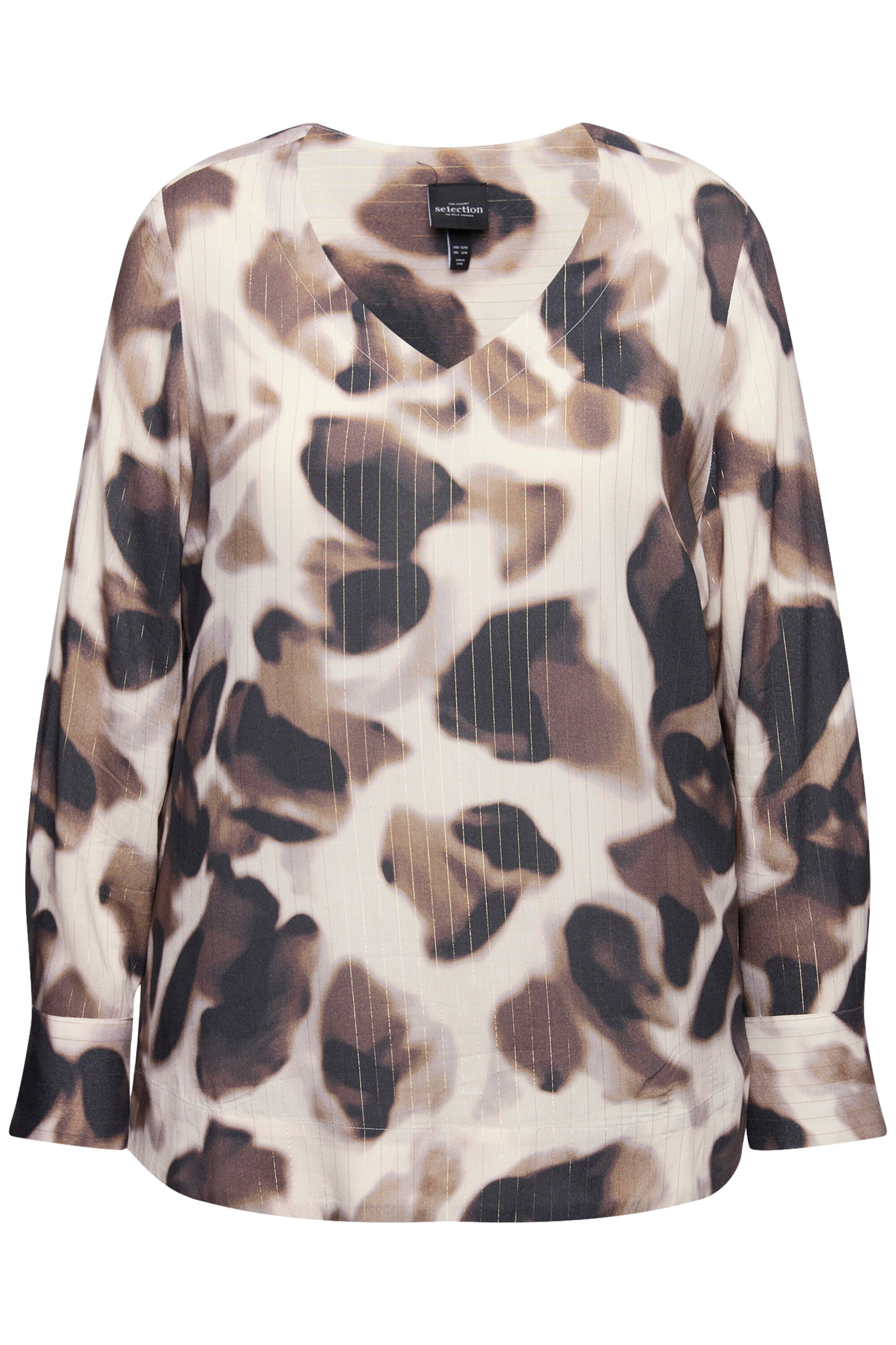 Ulla Popken Blouse in Beige / Brown / Dark brown, Item view