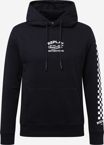 melns REPLAY Sportisks džemperis: no priekšpuses