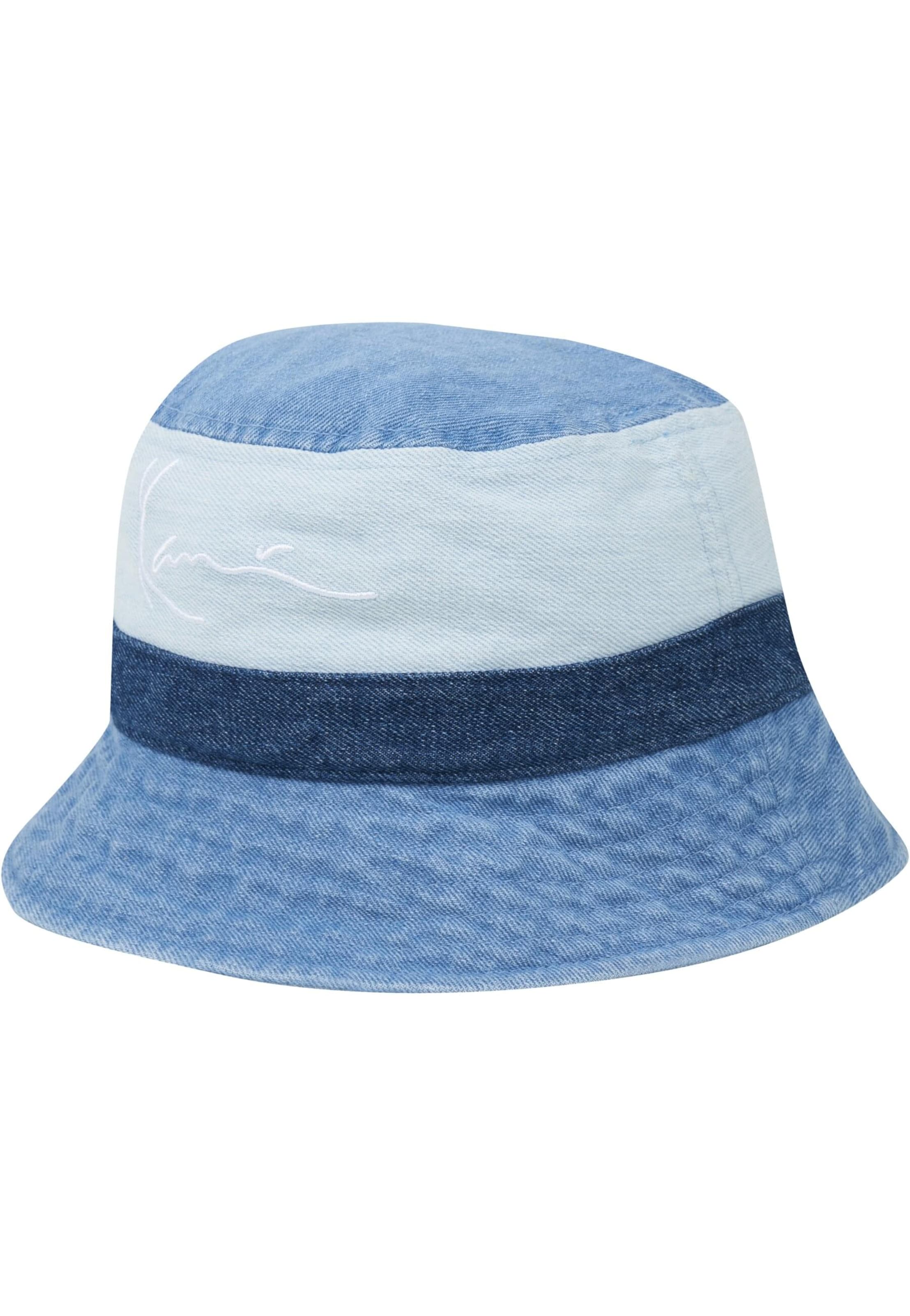 Karl Kani Hut in blue denim / hellblau / dunkelblau, Produktansicht