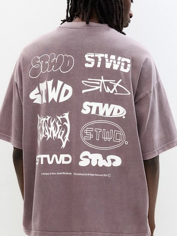 Pull&Bear Tričko 'STWD' – fialová