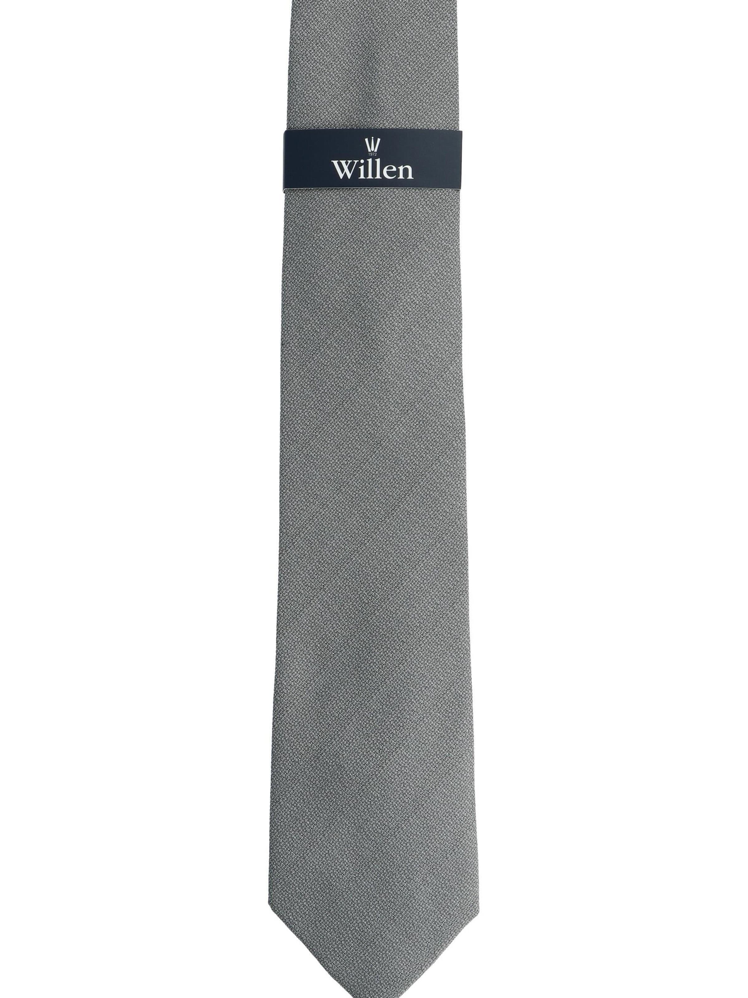 WILLEN Krawatte 'Uni Struktur'‌‌‌‌‌‌‌‌‌‌ in Grau: Vorderseite