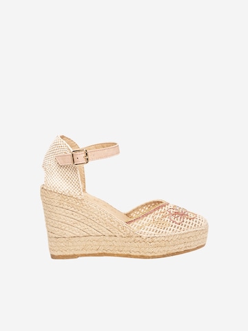 Alhamas - Sandalias con hebilla 'Alpargata Cuña 10 cm' en rosa: frente