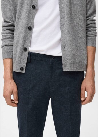 MANGO MAN Regular Pleated Pants 'Brest' in Blue