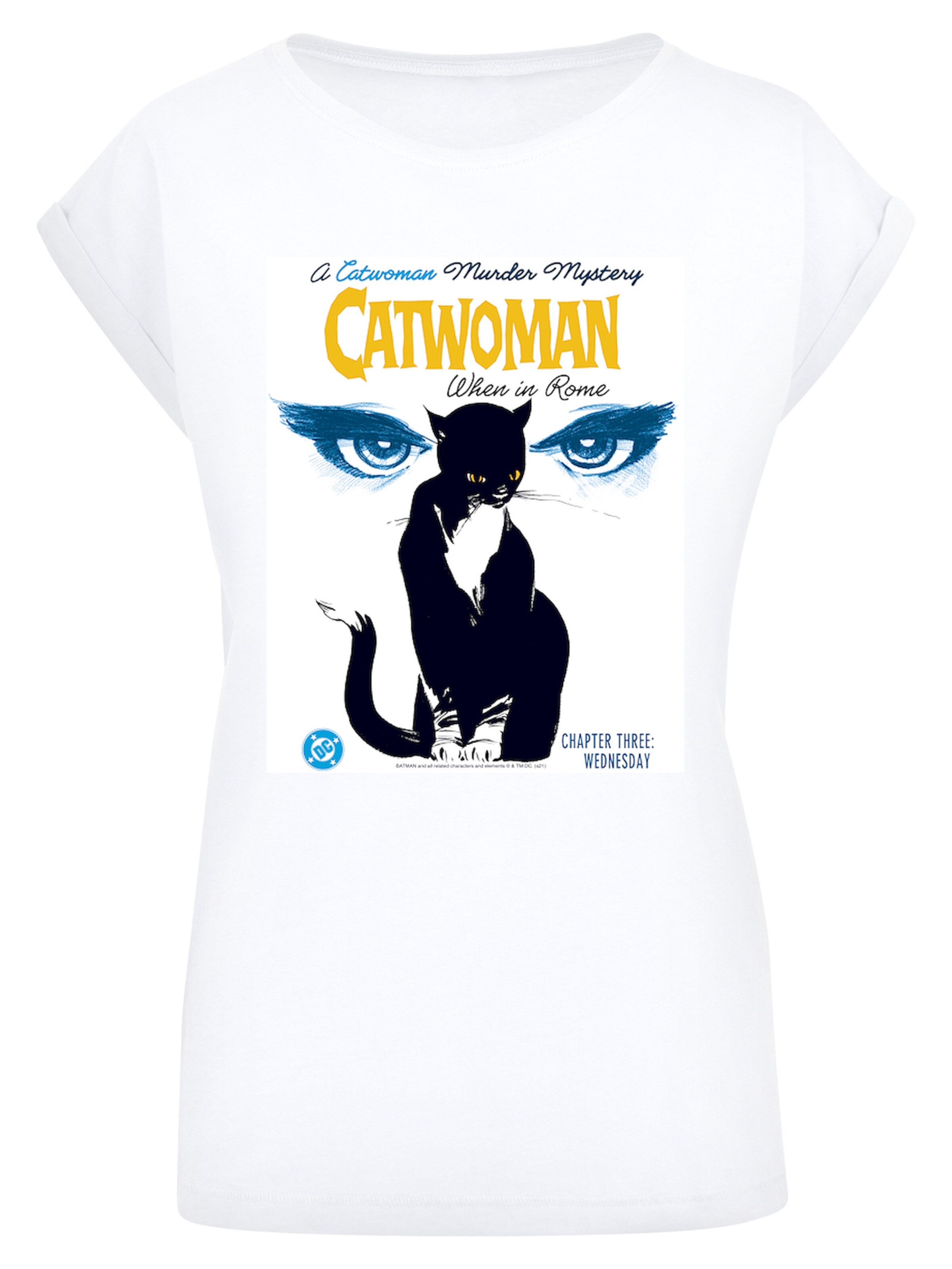 F4NT4STIC Shirt 'DC Comics Batman Catwoman When In Rome' in Wit: voorkant