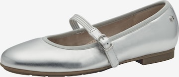 Ballerines à lanières Tamaris en argent : devant