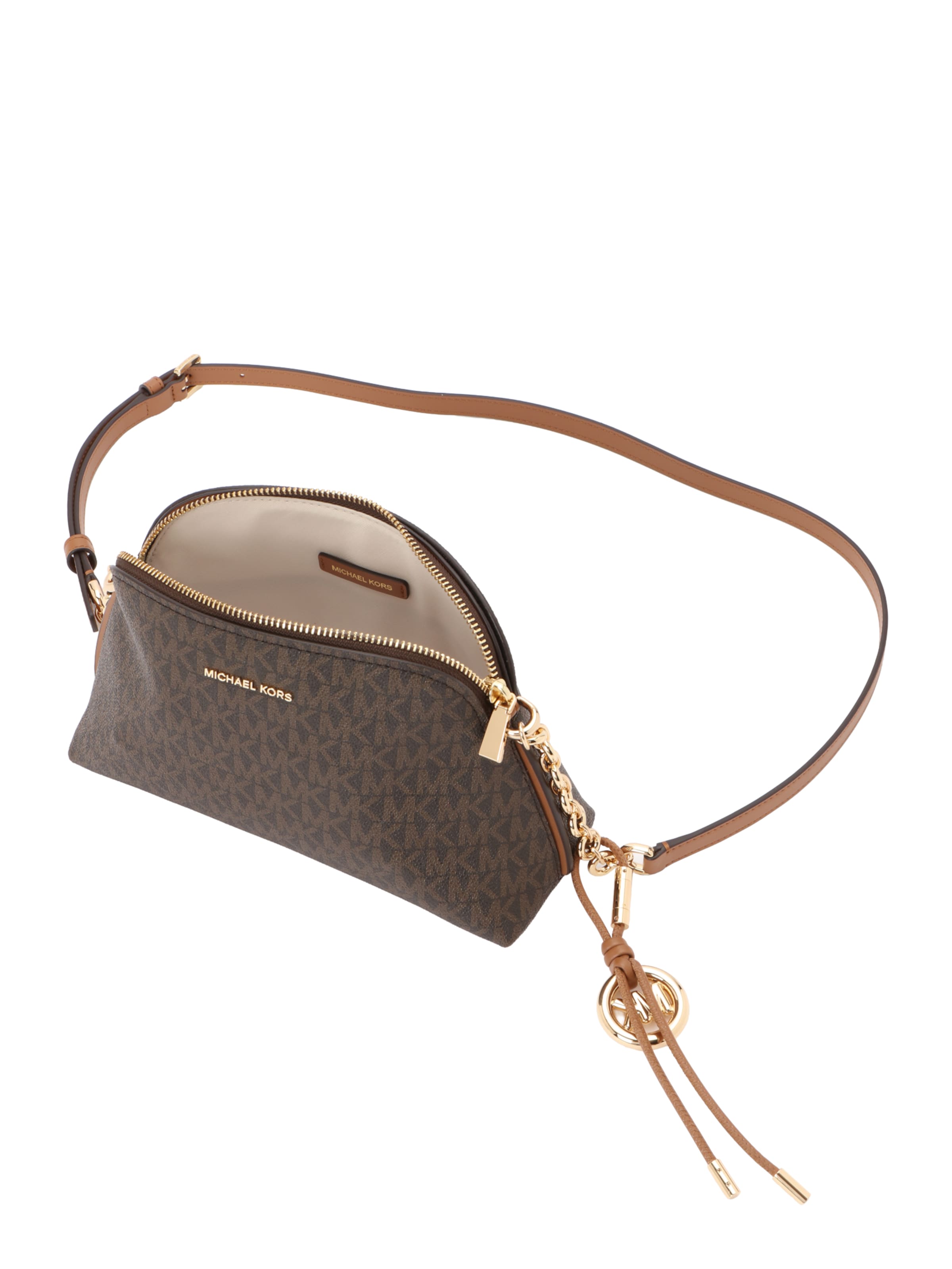 MICHAEL Michael Kors Torba za čez ramo 'DOME' | rjava barva