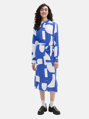 TOM TAILOR DENIM Blousejurk in Blauw: voorkant