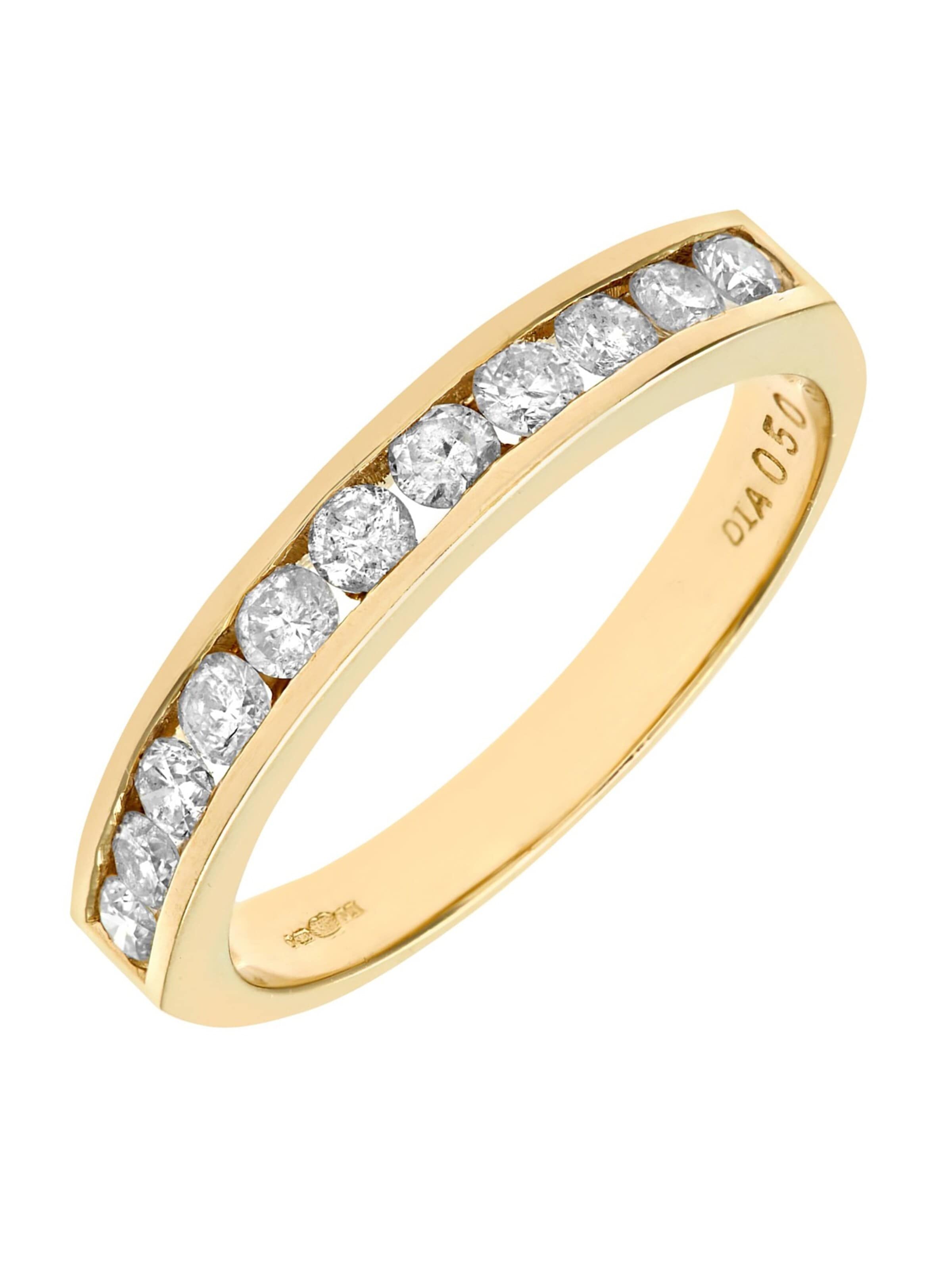 DIAMANT LETERNEL Ring 'Eternity-Ring aus 375 Gelbgold mit Diamant' in Goud: voorkant