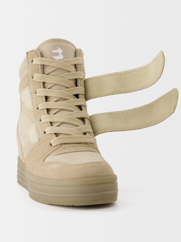 Bershka Sneakers hoog in Beige