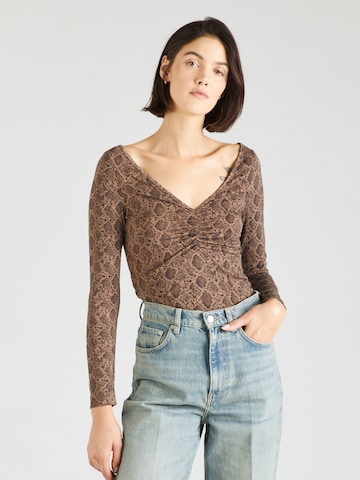 Monki T-shirt i brun: framsida