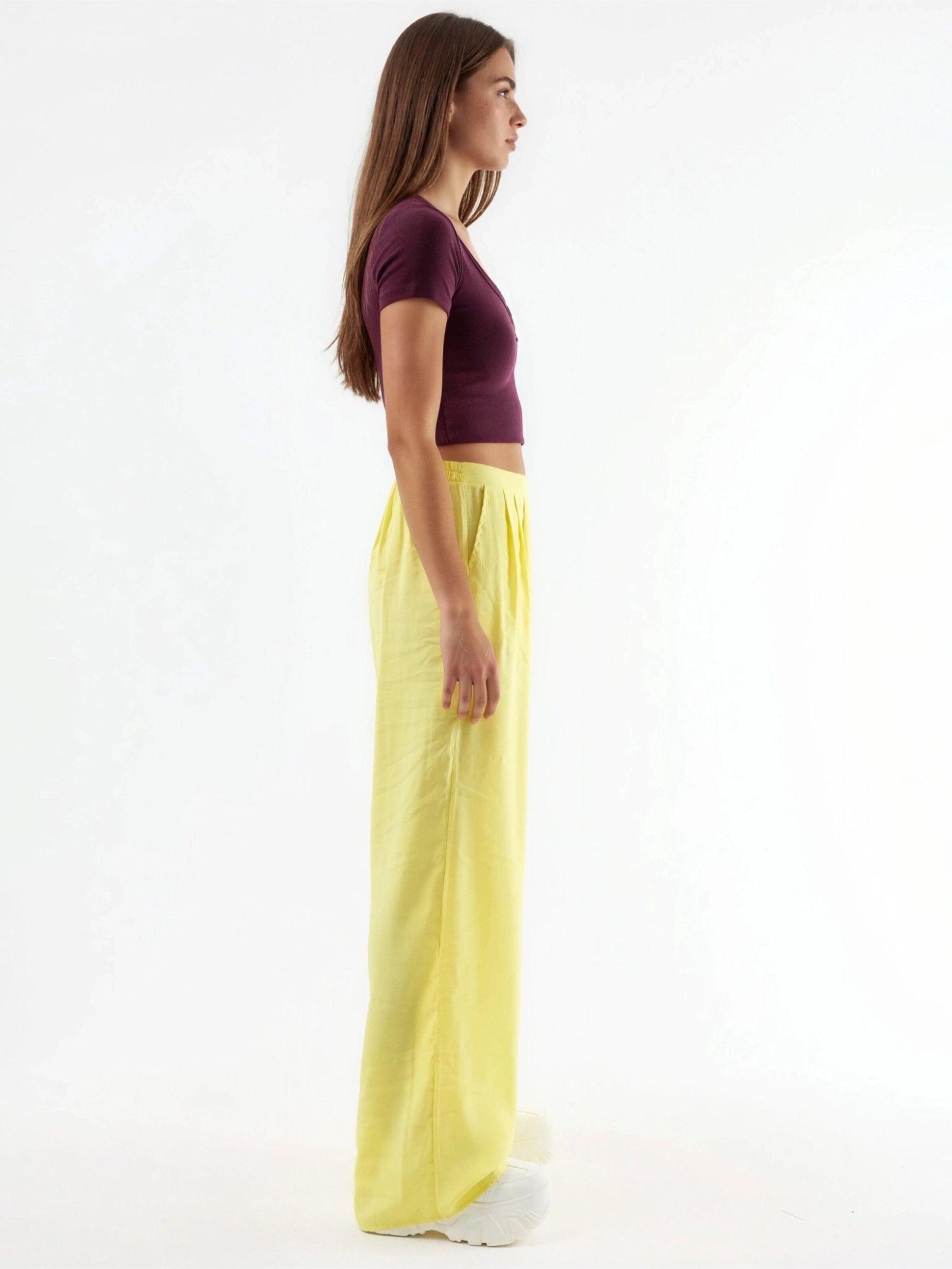 Wide Leg Pantalon Busem en jaune