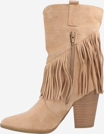 GLAMOROUS Cowboy Boots in Beige