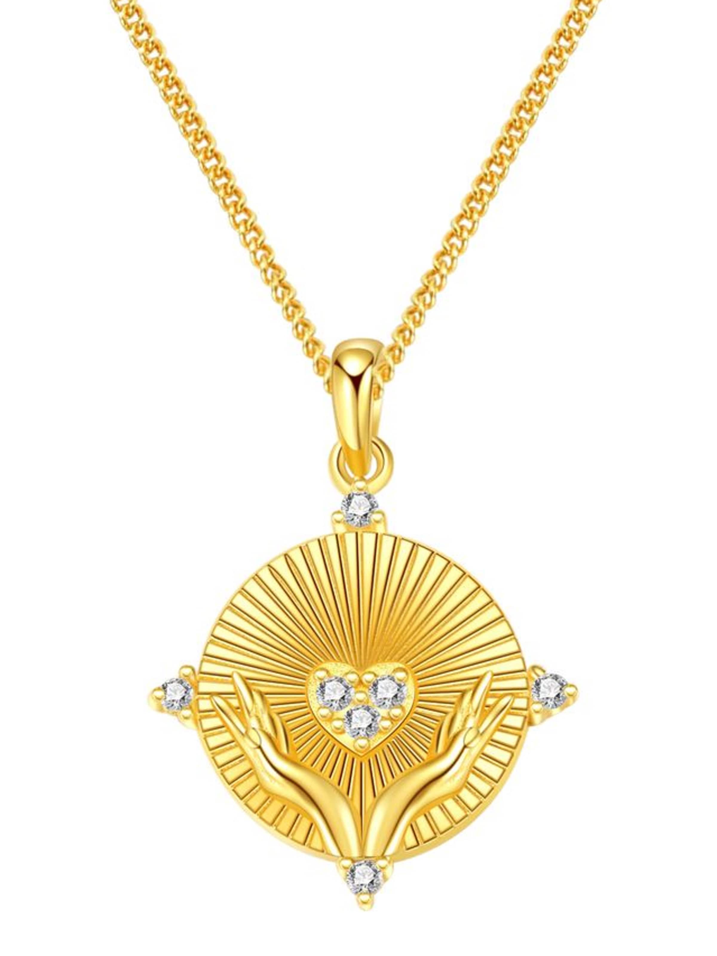 Hey Happiness - Cadena 'Love' en oro: frente