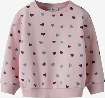 Sweat-shirt 'NMFSOLEA' NAME IT en rose : devant