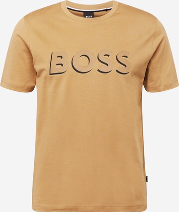 T-Shirt 'Tiburt' BOSS en beige : devant