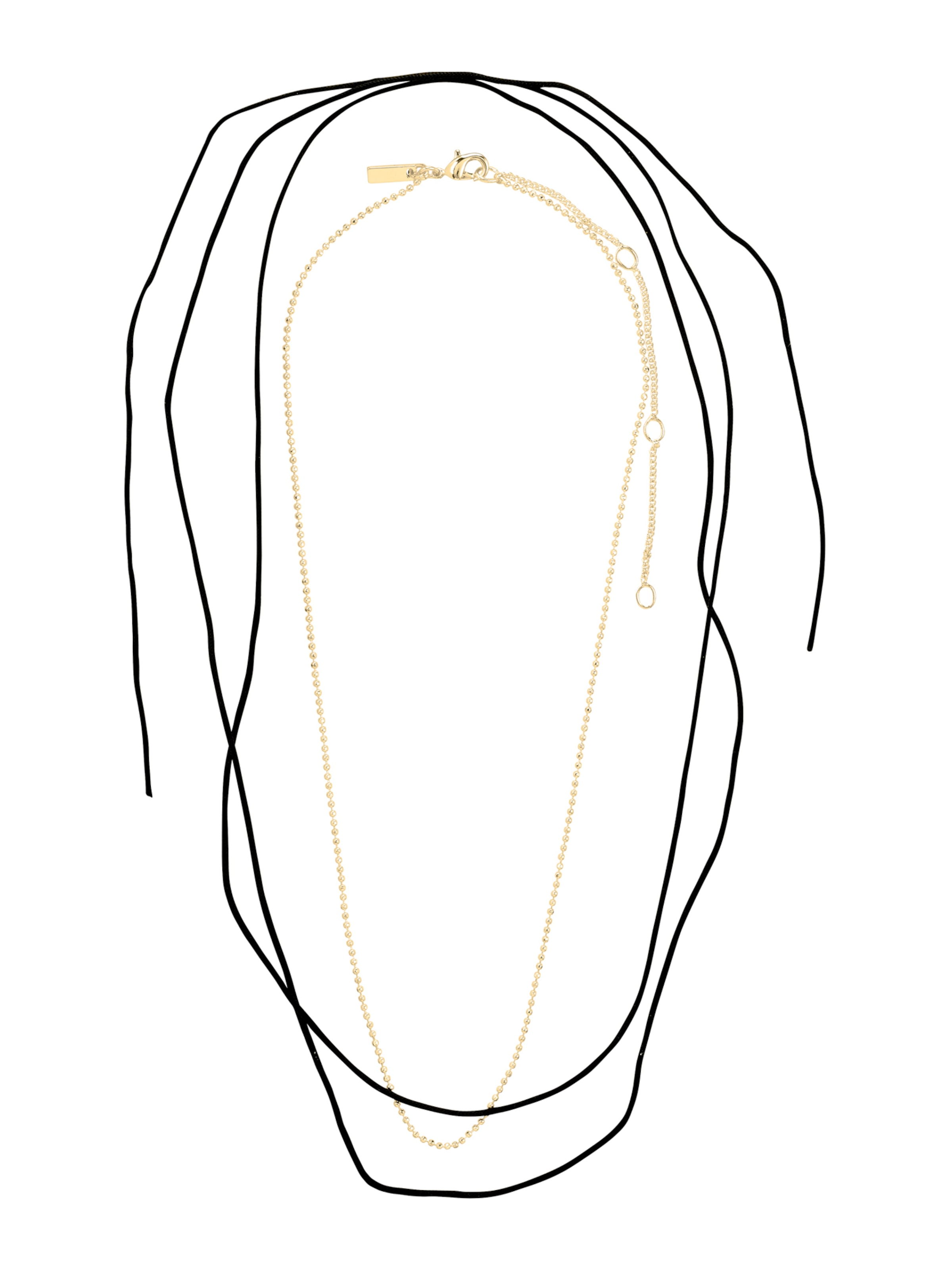 Pilgrim Chaîne en or / noir, Vue avec produit